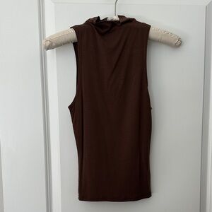 Joah Brown Women’s Brown Mock Neck Tank